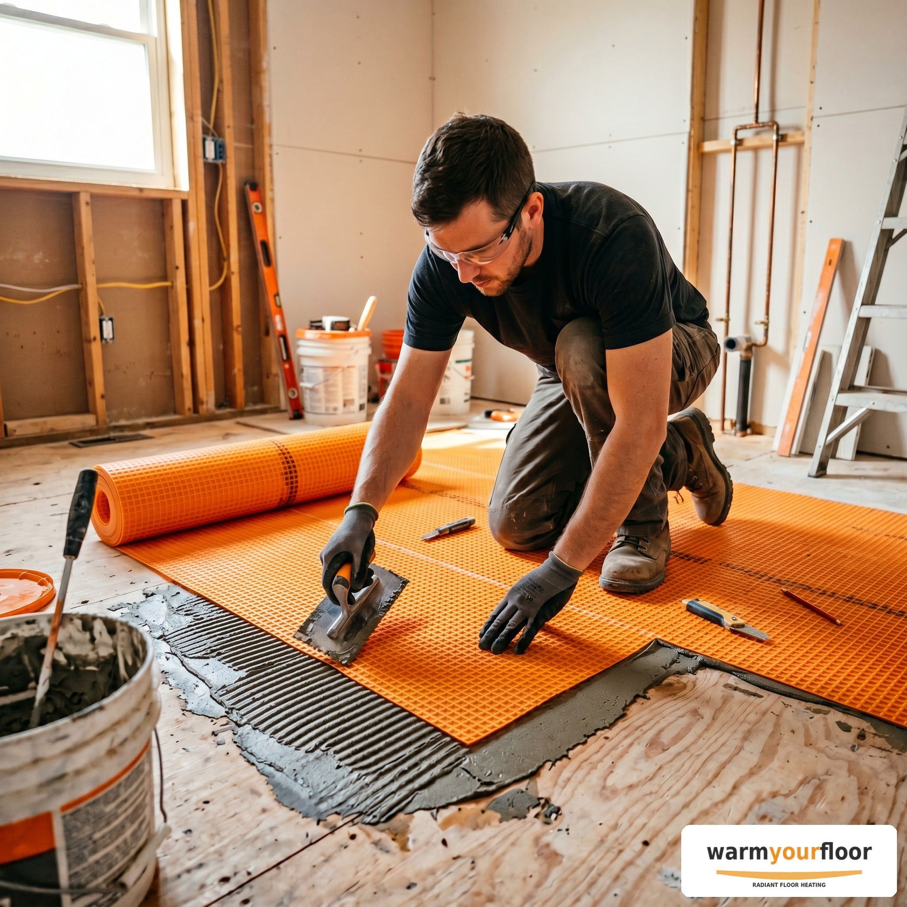 Schluter DITRA-HEAT Uncoupling Membrane — 54 sq ft Roll - Lifestyle