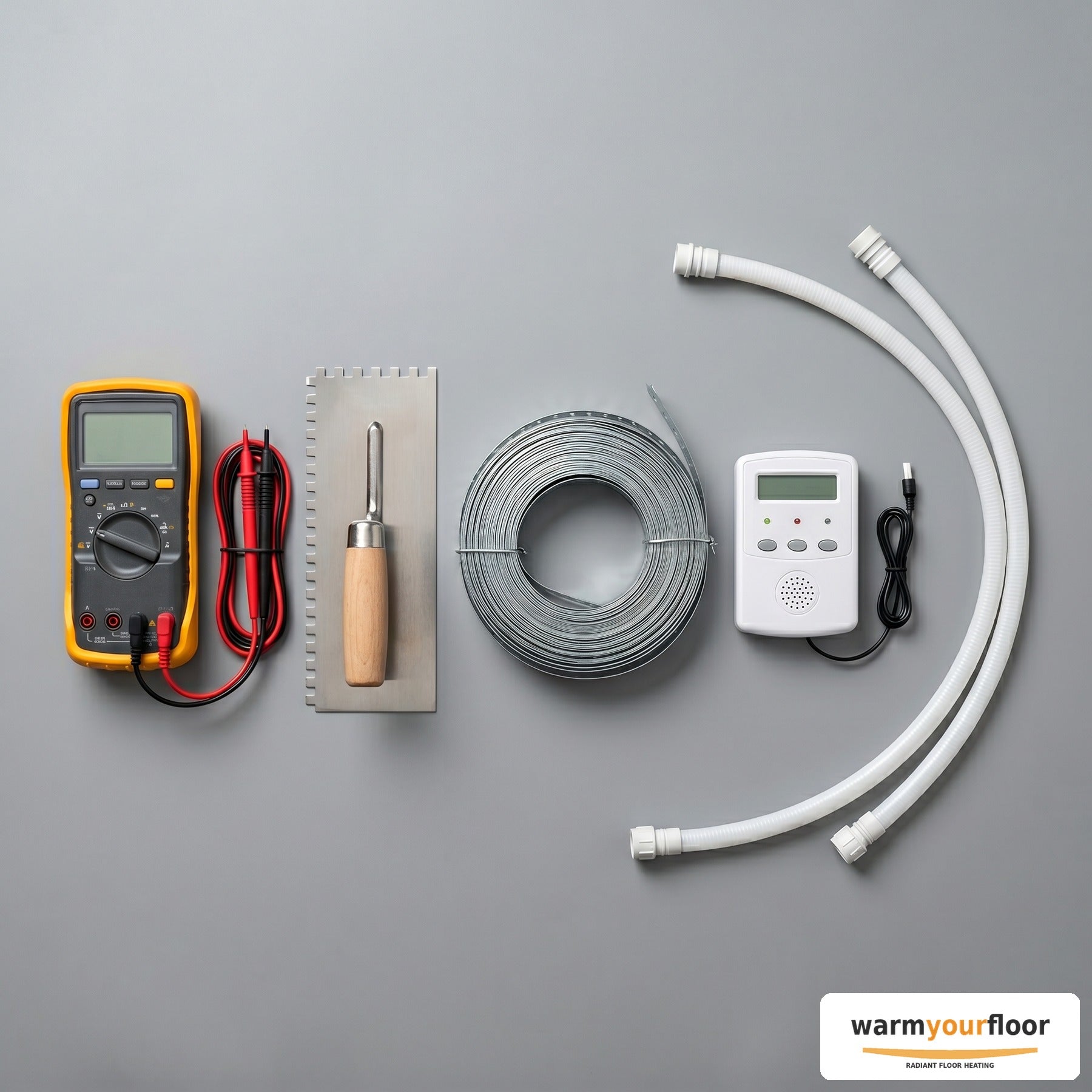 Radiant Floor Installation Tool Kit — Cable Tester, Trowel, Strapping & More - Main product image