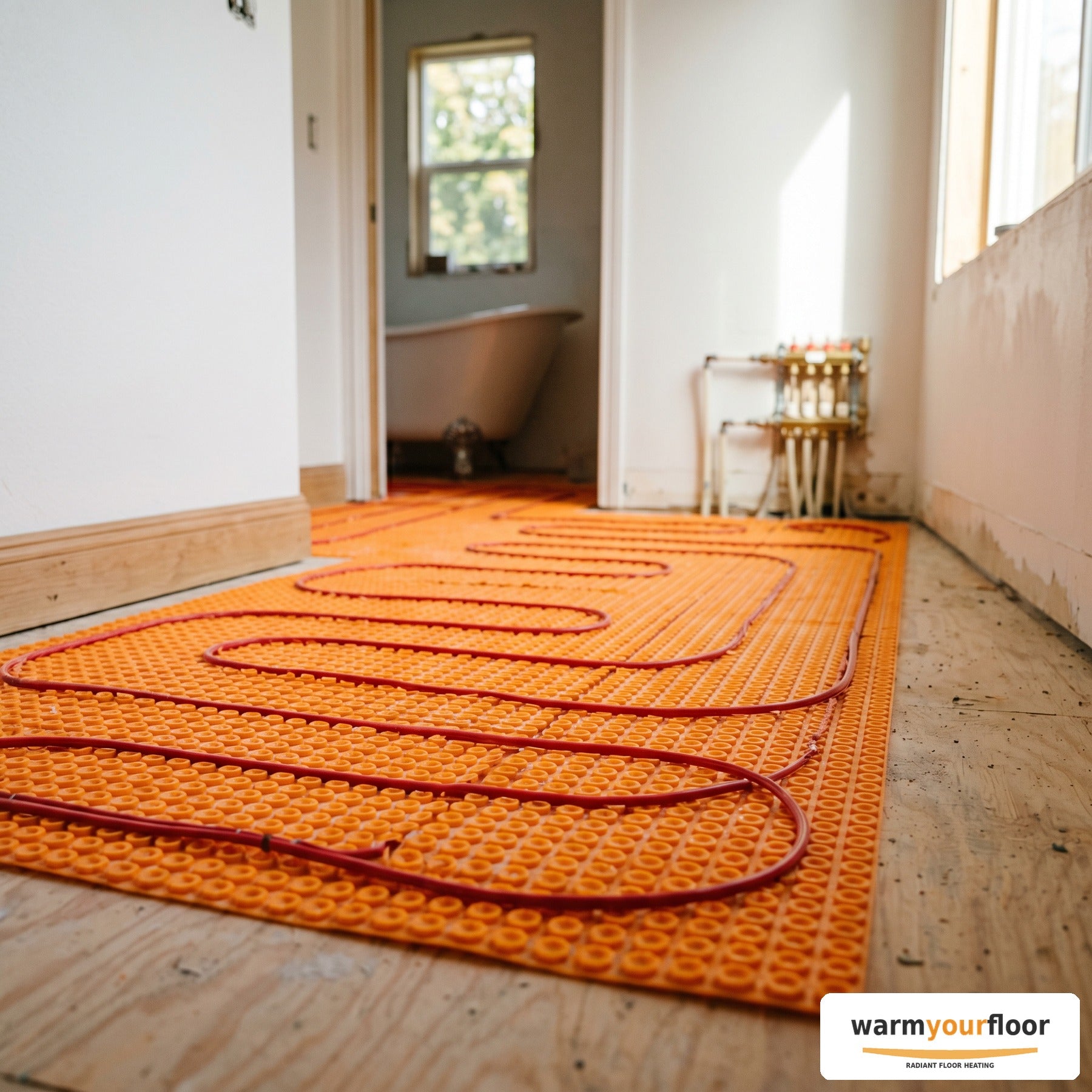 Schluter DITRA-HEAT All-in-One Kit — 11 sq ft Cable + Membrane + Thermostat - Lifestyle