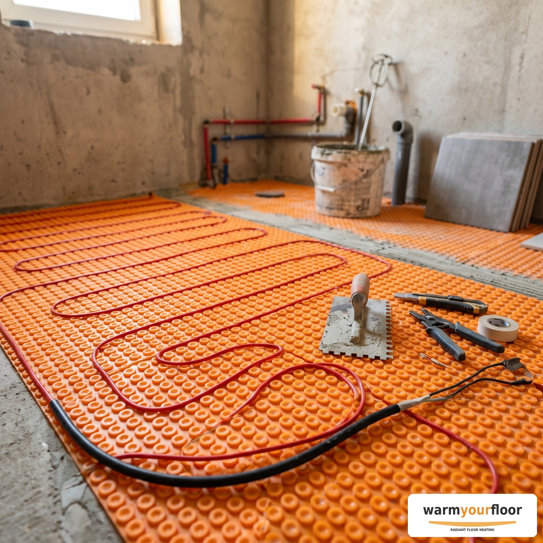 Schluter DITRA-HEAT Kit — 16 sq ft Cable + Membrane + Touchscreen Thermostat - Lifestyle