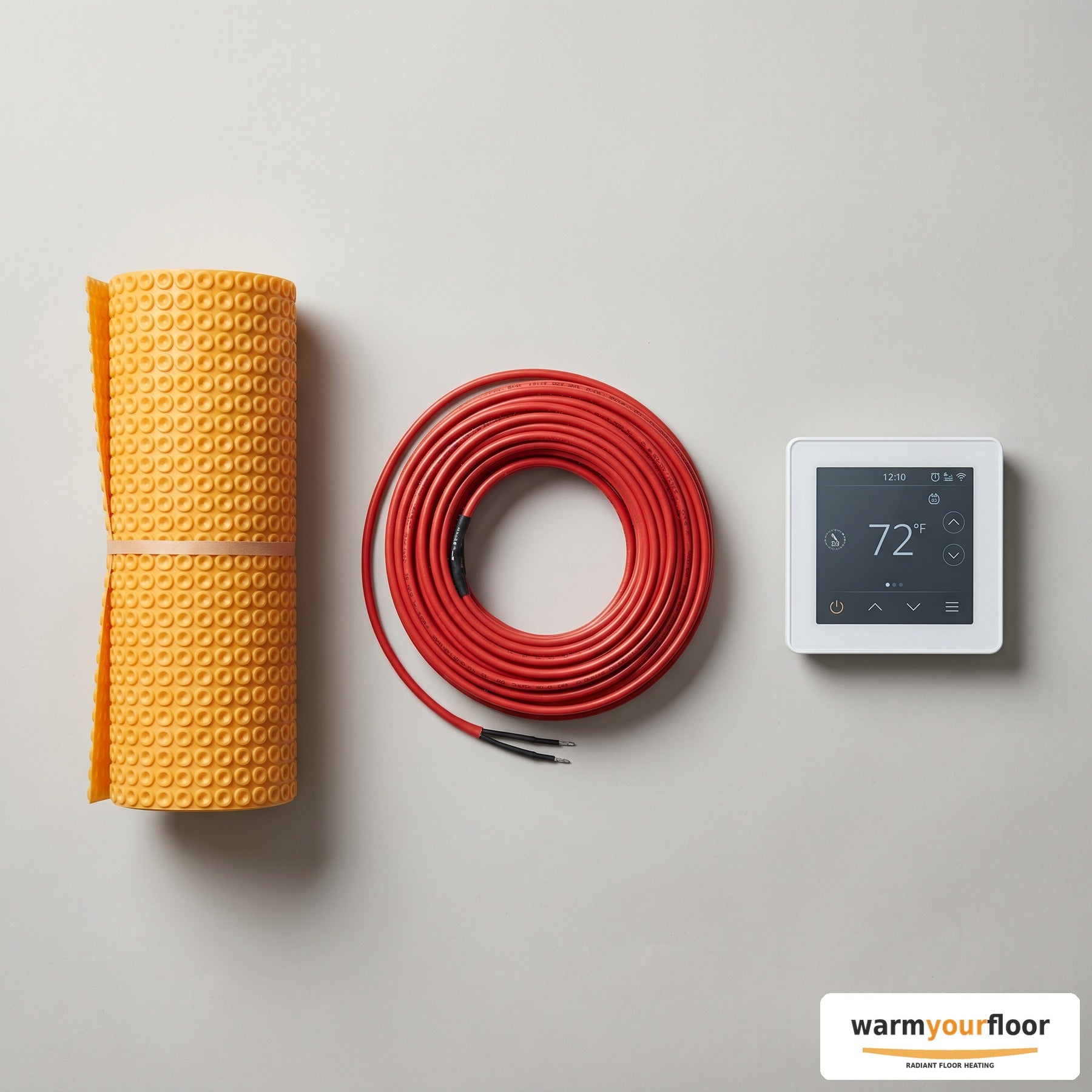 nVent Nuheat Cable Kit — 15 sq ft Cable + 30 sq ft Membrane + Programmable Thermostat - Main product image