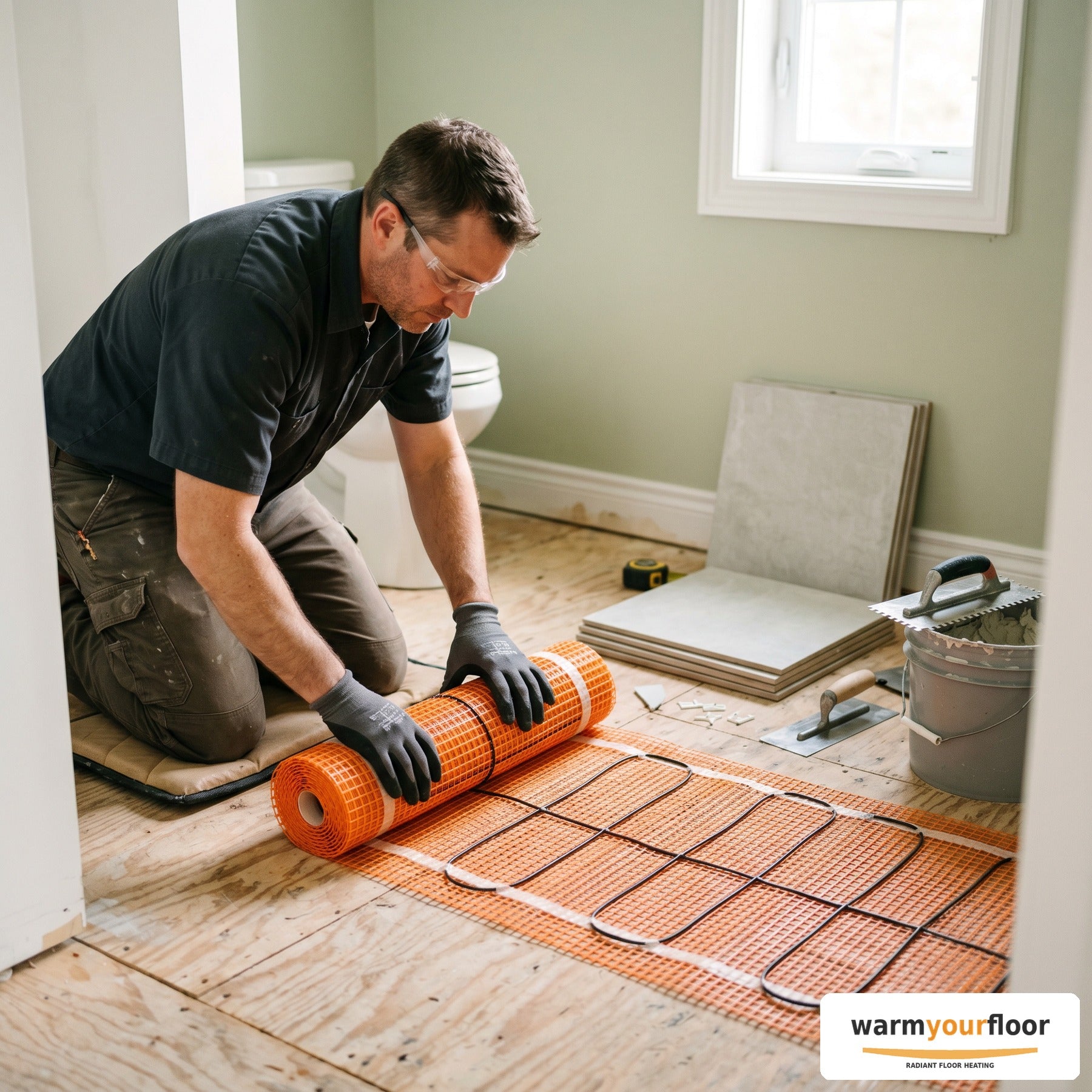 SunTouch TapeMat Wi-Fi Kit — 10 sq ft Radiant Floor Heating (120V) - Lifestyle