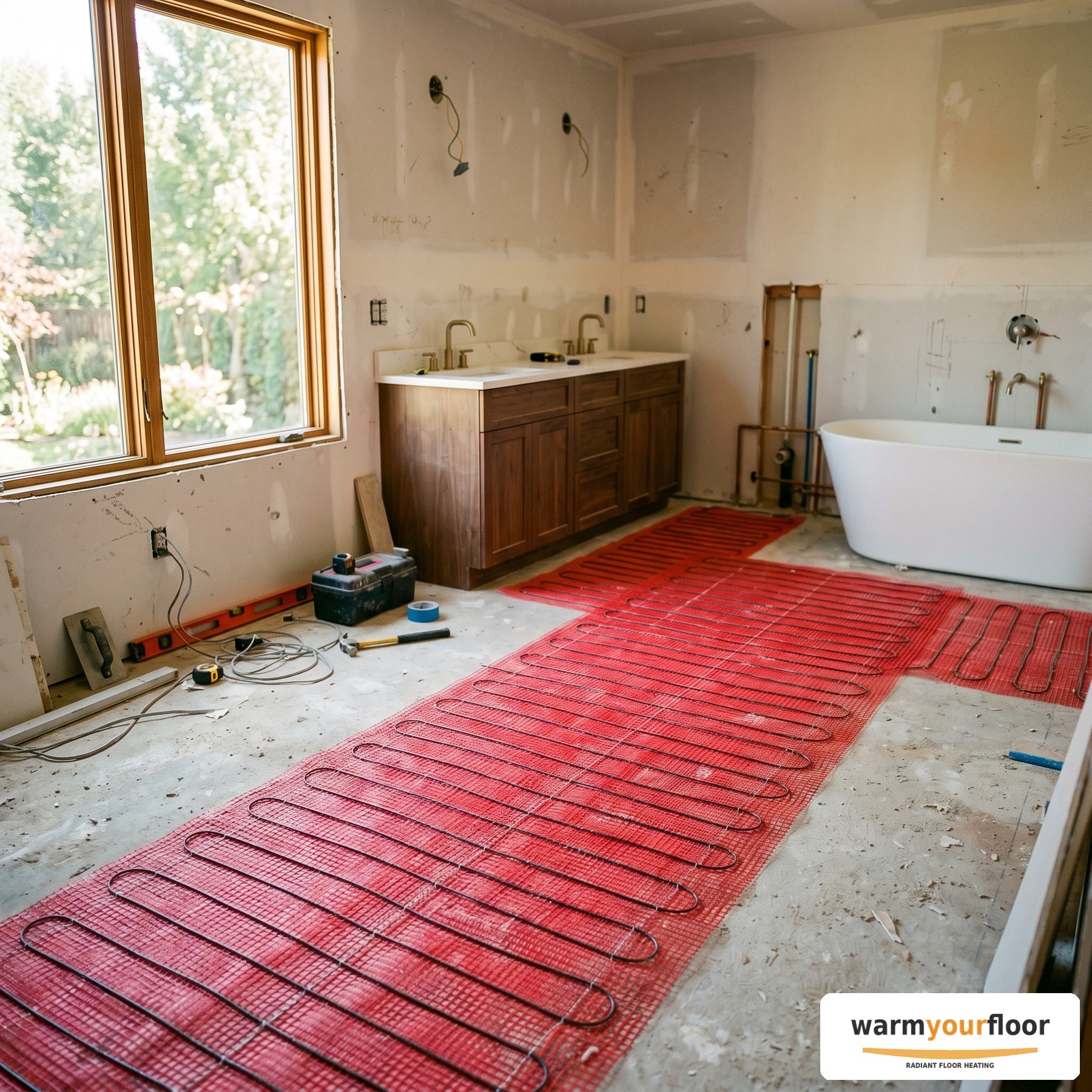 SunTouch TapeMat Wi-Fi Kit — 35 sq ft Radiant Floor Heating (120V) - Lifestyle