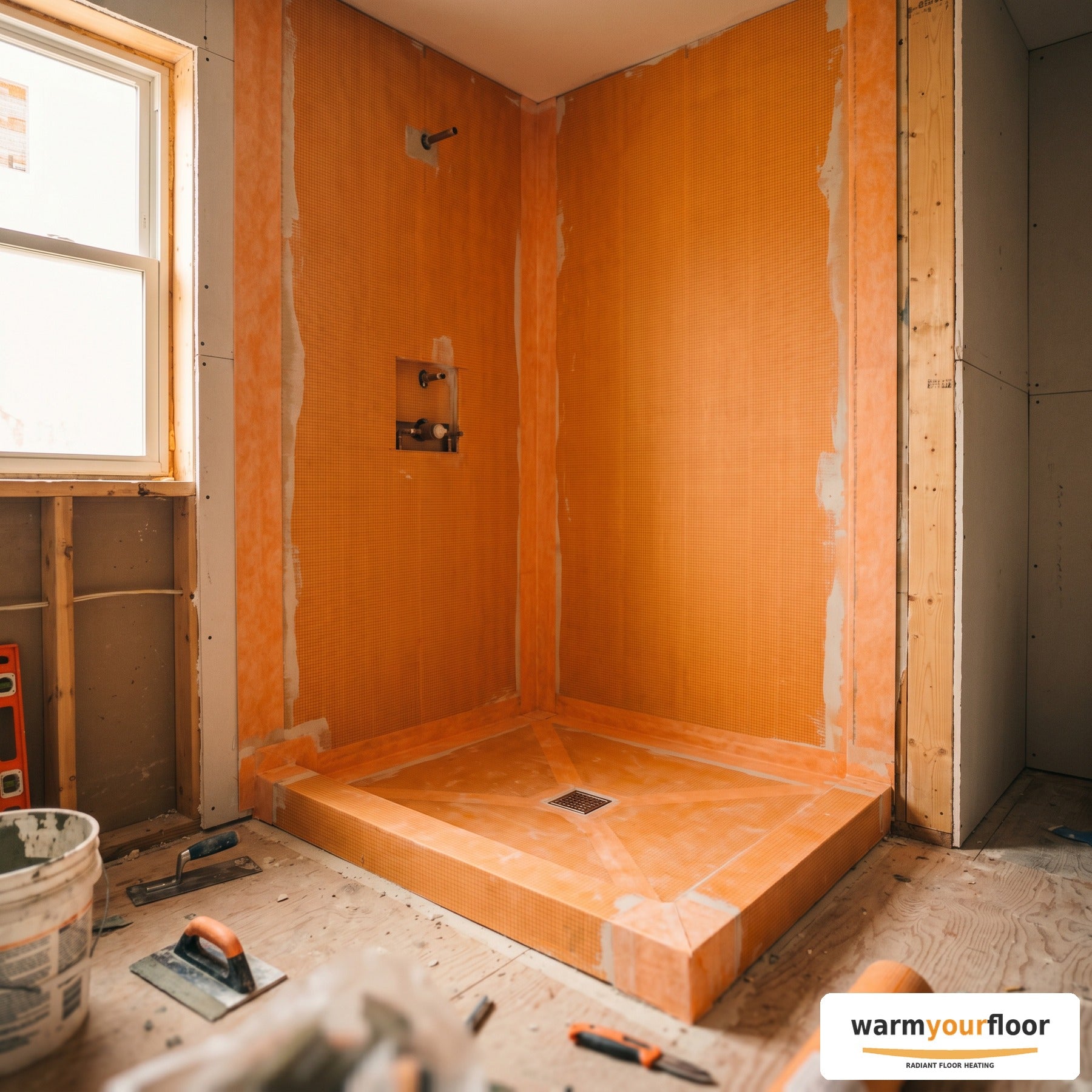 Schluter KERDI Shower Kit — 48" × 48" Complete Waterproof System - Lifestyle