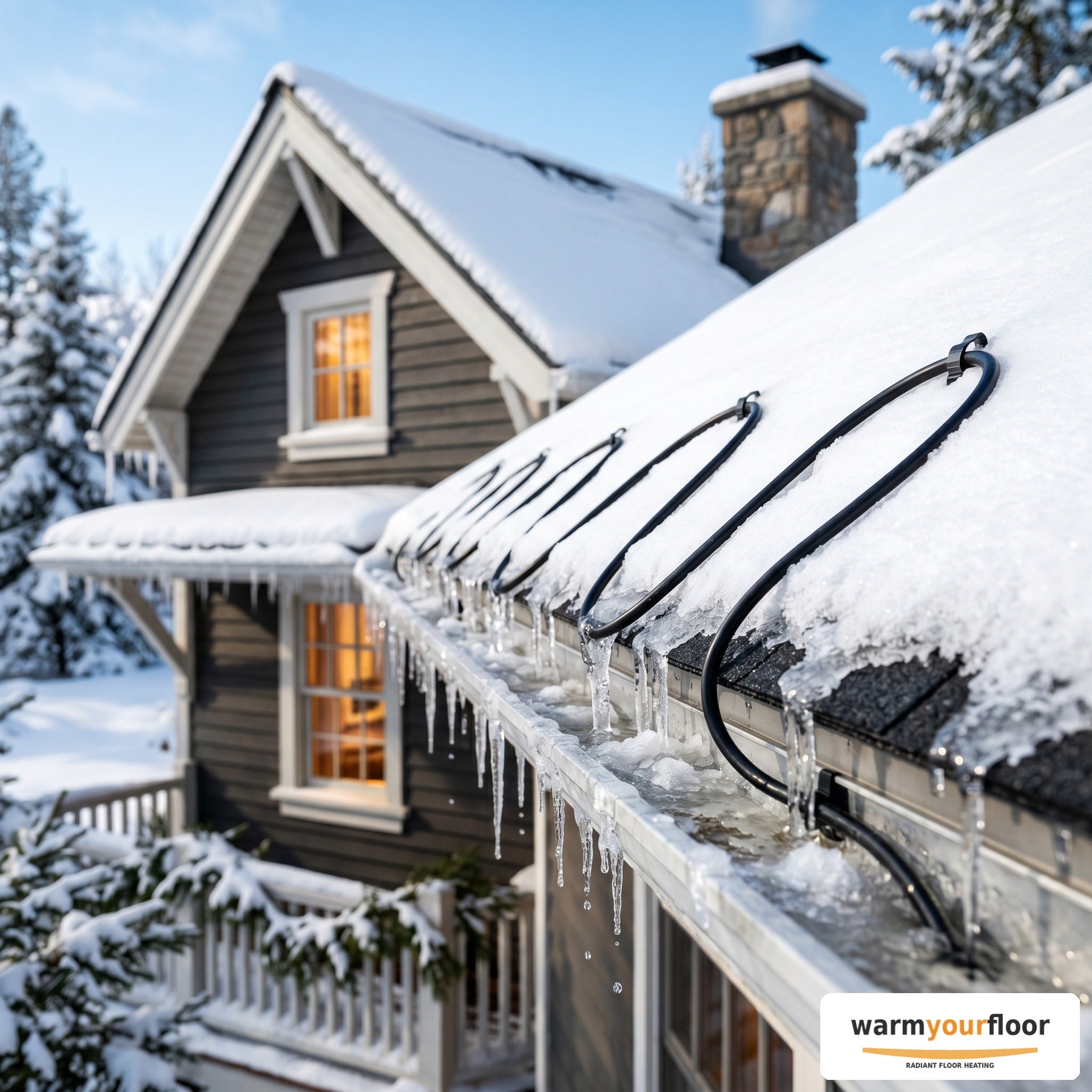 Raychem Roof & Gutter De-Icing Cable — 100 ft Self-Regulating - Lifestyle