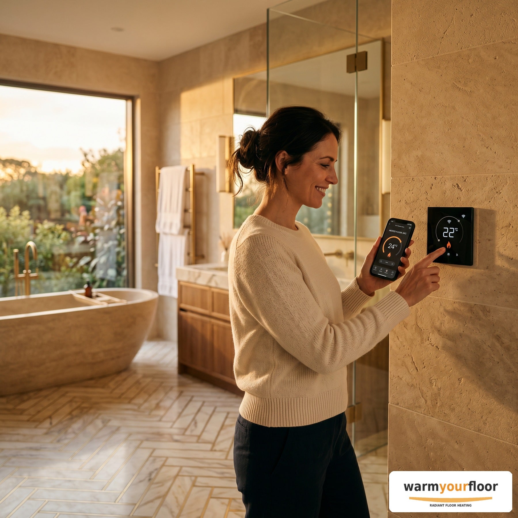 Schluter DITRA-HEAT Wi-Fi Touchscreen Thermostat - Lifestyle