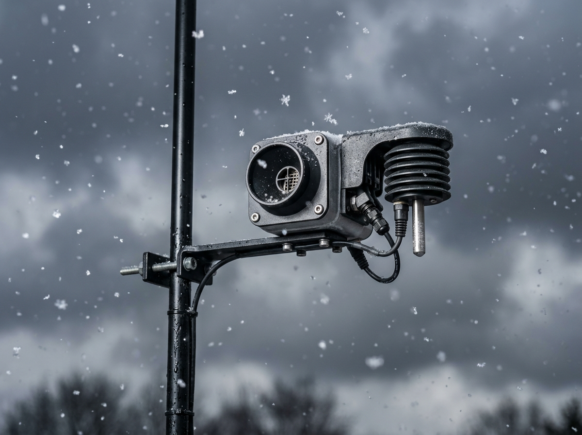 Solis Aurora Driveway Snow Melting System — 200 sq ft Mat + Aerial Sensor Controller — close-up technical detail of installation